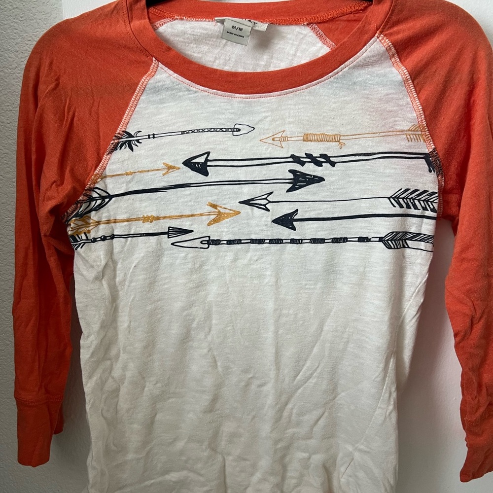 Ariat Orange and White Long Sleeve Tee